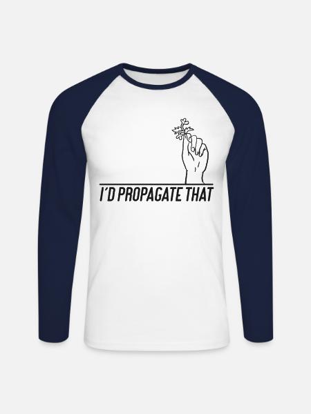 Plant Lover Gardening I'd - Unisex Long Sleeve Baseball T-Shirt - white/navy
