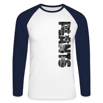 Plant Lover Gardening Plants - Unisex Baseballshirt langarm - Weiß/Navy - Vorne - Nik (191cm)