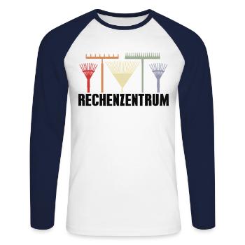 Centre de données Jardinier Jardinier amateur Jardin - T-shirt baseball manches longues Homme - blanc/marine - Devant - Nik (191cm)