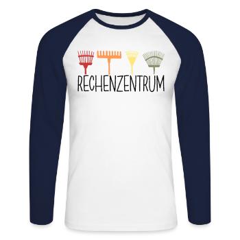 Data Center Hobby Jardinier Jardin Cadeau - T-shirt baseball manches longues Homme - blanc/marine - Devant - Nik (191cm)