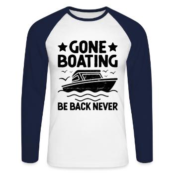 Gone Bootfahren Sei zurück Nie Paddelboot - Unisex Baseballshirt langarm - Weiß/Navy - Vorne - Nik (191cm)