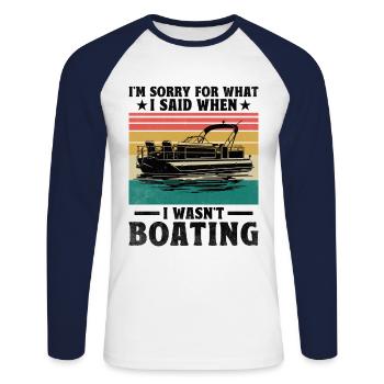 Je suis désolé pour ce que j’ai dit quand je n’étais pas en bateau - T-shirt baseball manches longues Homme - blanc/marine - Devant - Nik (191cm)