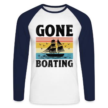 Gone Boating Paddle Boat - Unisex Long Sleeve Baseball T-Shirt - white/navy - Front - Nik (191cm)