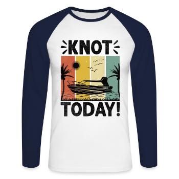 Knoten Heute Paddelboot - Unisex Baseballshirt langarm - Weiß/Navy - Vorne - Nik (191cm)