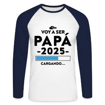 Future Potato 2025 Chargement des pommes de terre 2025 Potato 2025 - T-shirt baseball manches longues Homme - blanc/marine - Devant - Nik (191cm)