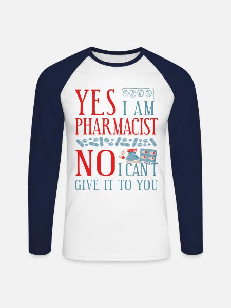 Pharmacy Tech Technician - Unisex Baseballshirt langarm - Weiß/Navy