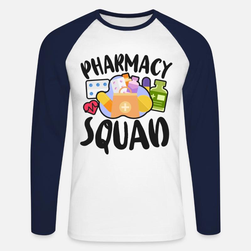 Pharmacy Tech Technician - Unisex Baseballshirt langarm - Weiß/Navy