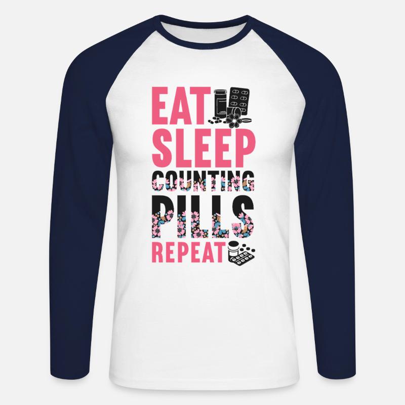 Pharmacy Tech Technician - Unisex Baseballshirt langarm - Weiß/Navy