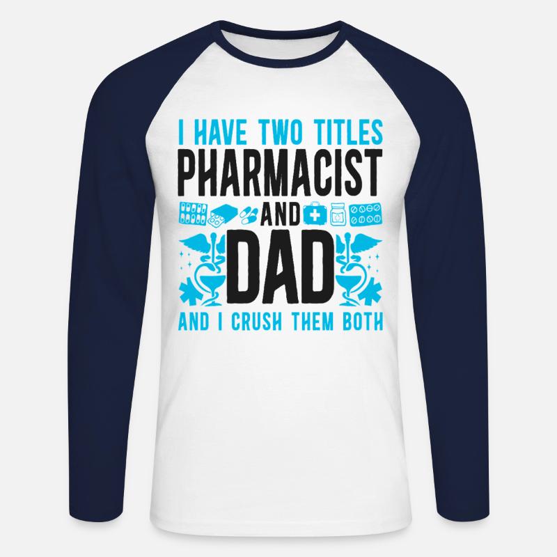 Pharmacy Tech Technician - Unisex Baseballshirt langarm - Weiß/Navy