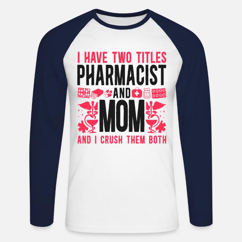 Pharmacy Tech Technician - Unisex Baseballshirt langarm - Weiß/Navy