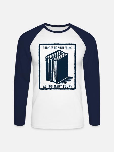 Retro buch statement für buchfan - Unisex Baseballshirt langarm - Weiß/Navy