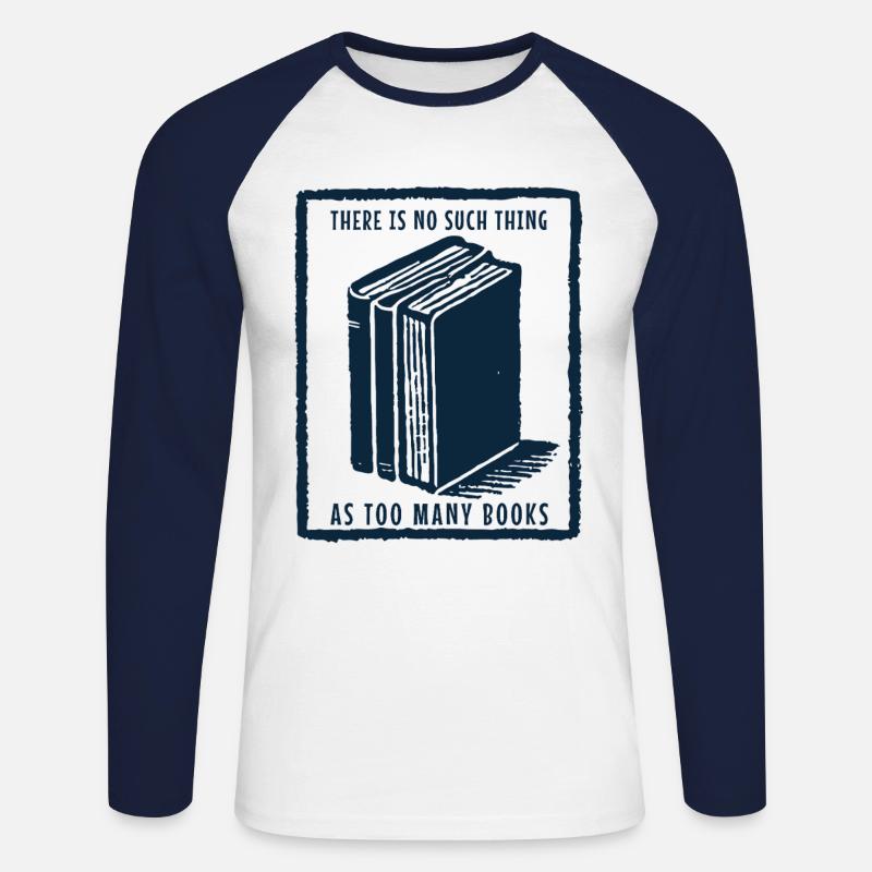 Retro buch statement für buchfan - Unisex Baseballshirt langarm - Weiß/Navy