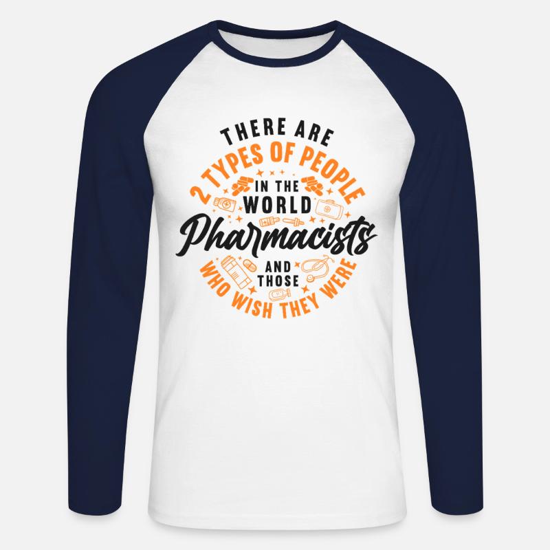 Pharmacy Tech Technician - Unisex Baseballshirt langarm - Weiß/Navy