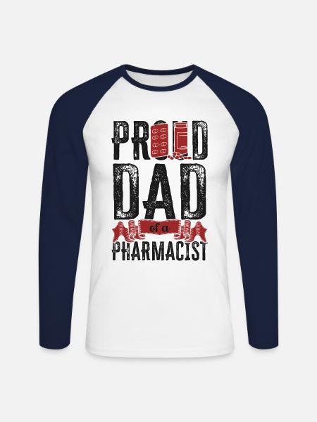 Pharmacy Tech Technician - Unisex Long Sleeve Baseball T-Shirt - white/navy