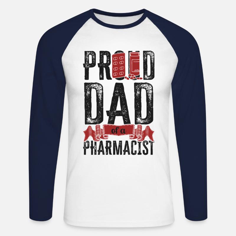 Pharmacy Tech Technician - Unisex Baseballshirt langarm - Weiß/Navy