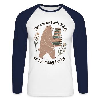 Book club meets cottagecore style book lovers - Unisex Long Sleeve Baseball T-Shirt - white/navy - Front - Nik (191cm)