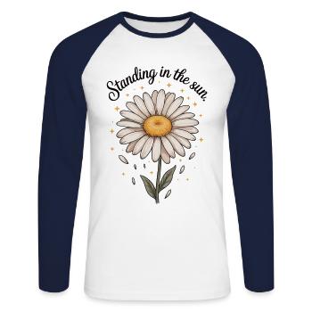 Flower of Light - Unisex Long Sleeve Baseball T-Shirt - white/navy - Front - Nik (191cm)