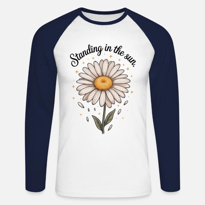 Blume des Lichts - Unisex Baseballshirt langarm - Weiß/Navy