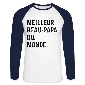 Best Father-in-Law In The World Father's Day - Unisex Long Sleeve Baseball T-Shirt - white/navy - Front - Nik (191cm)