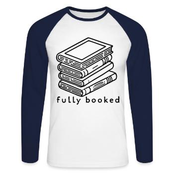 Bookworm Bookworm Book Lover Funny Saying - Unisex Long Sleeve Baseball T-Shirt - white/navy - Front - Nik (191cm)