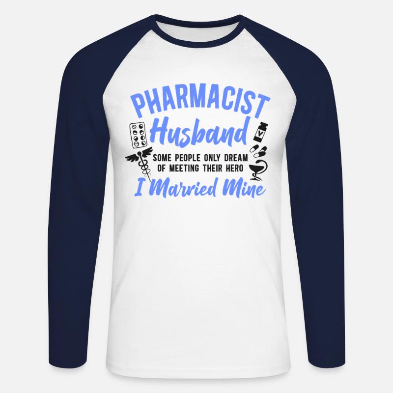 Pharmacy Tech Technician - Unisex Baseballshirt langarm - Weiß/Navy