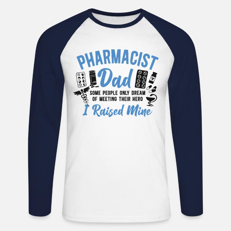 Pharmacy Tech Technician - Unisex Long Sleeve Baseball T-Shirt - white/navy