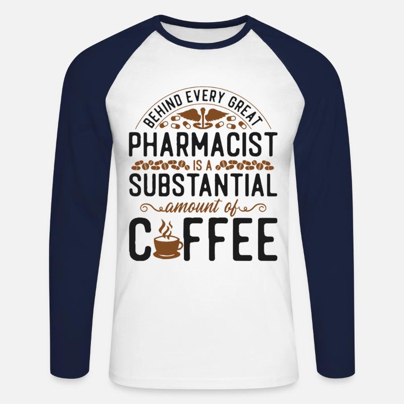 Pharmacy Tech Technician - Unisex Baseballshirt langarm - Weiß/Navy