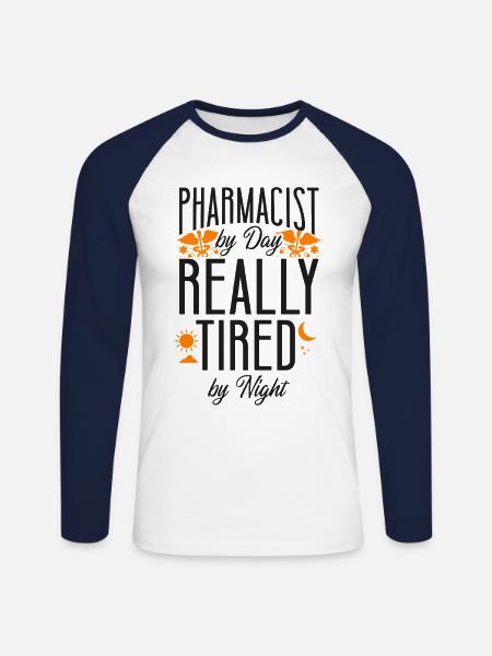 Pharmacy Tech Technician - Unisex Baseballshirt langarm - Weiß/Navy