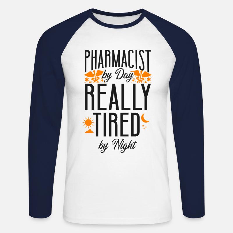 Pharmacy Tech Technician - Unisex Baseballshirt langarm - Weiß/Navy