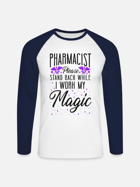 Pharmacy Tech Technician - Unisex Baseballshirt langarm - Weiß/Navy
