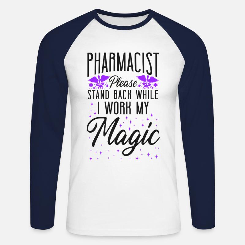 Pharmacy Tech Technician - Unisex Baseballshirt langarm - Weiß/Navy