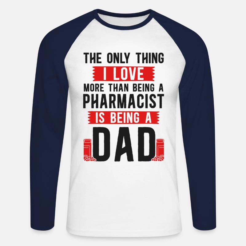 Pharmacy Tech Technician - Unisex Baseballshirt langarm - Weiß/Navy