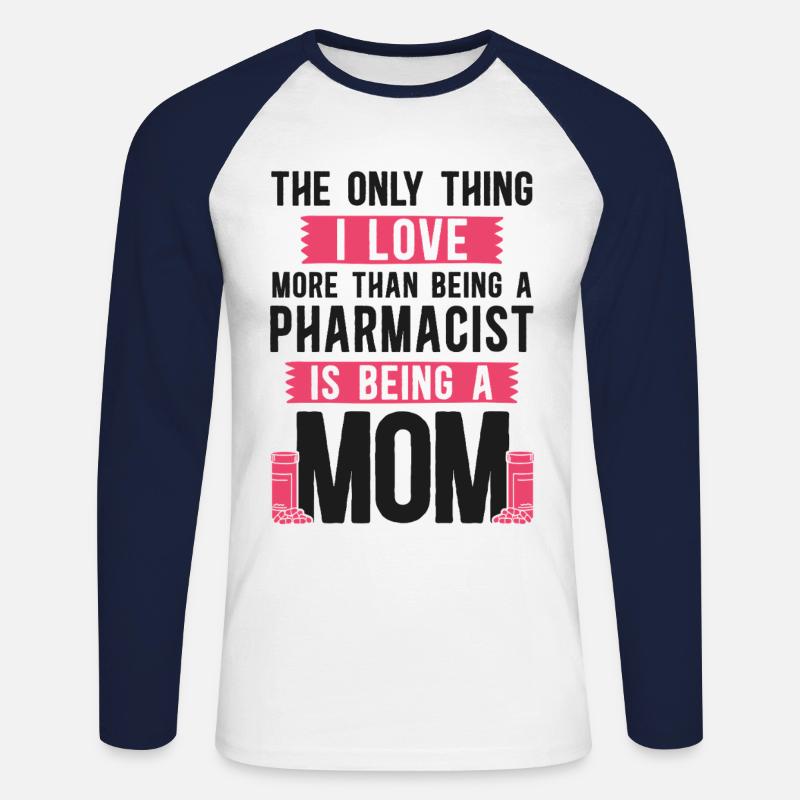 Pharmacy Tech Technician - Unisex Long Sleeve Baseball T-Shirt - white/navy