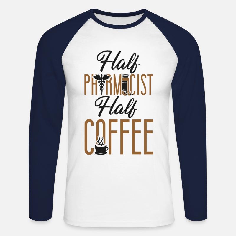 Pharmacy Tech Technician - Unisex Long Sleeve Baseball T-Shirt - white/navy