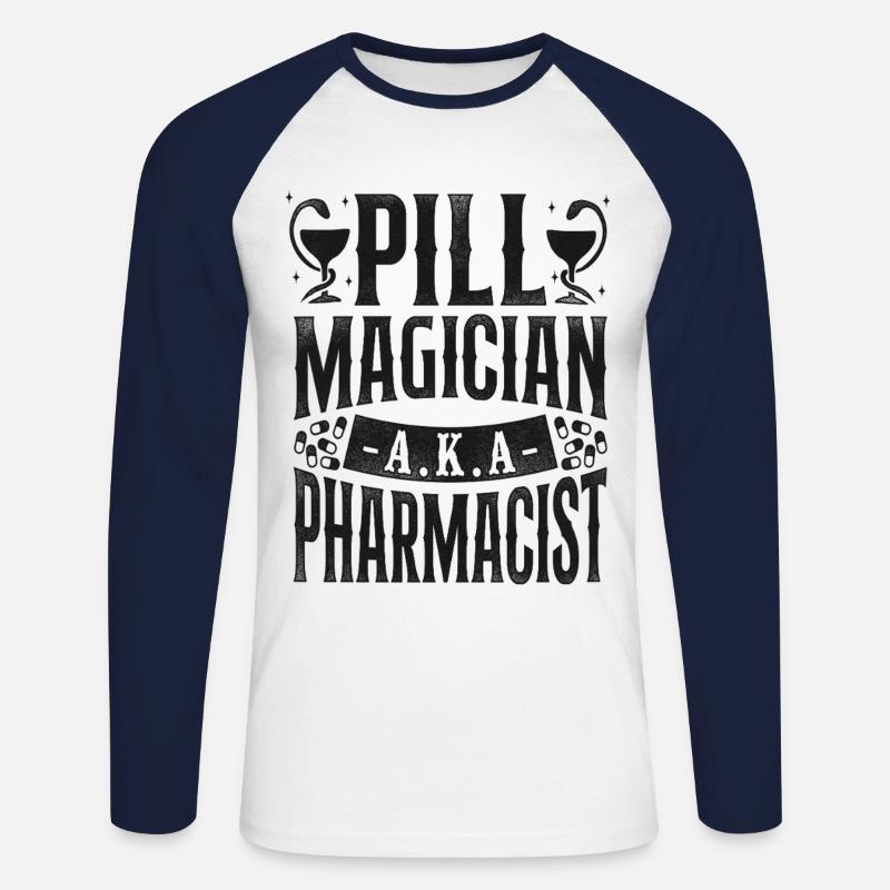 Pharmacy Tech Technician - Unisex Baseballshirt langarm - Weiß/Navy
