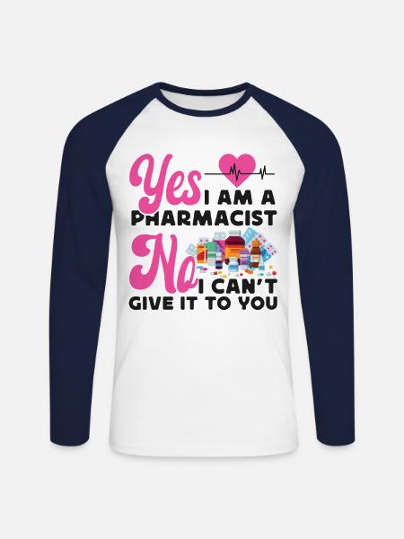 Pharmacy Tech Technician - Unisex Baseballshirt langarm - Weiß/Navy