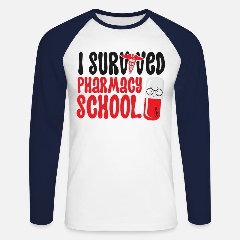 Pharmacy Tech Technician - Unisex Long Sleeve Baseball T-Shirt - white/navy