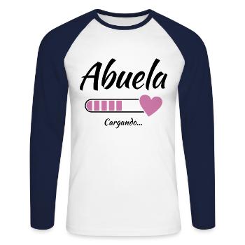 Oma 2026 Lädt Zukunft Oma - Unisex Baseballshirt langarm - Weiß/Navy - Vorne - Nik (191cm)
