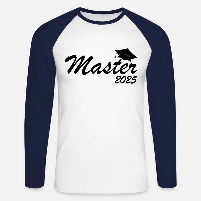 Lehrer 2025 - Unisex Baseballshirt langarm - Weiß/Navy