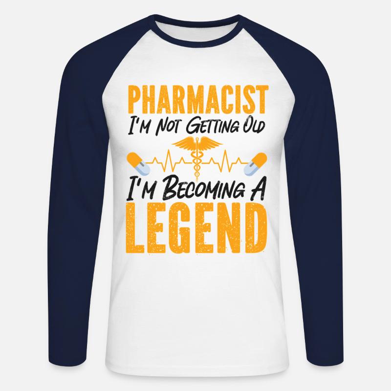 Pharmacy Tech Technician - Unisex Baseballshirt langarm - Weiß/Navy