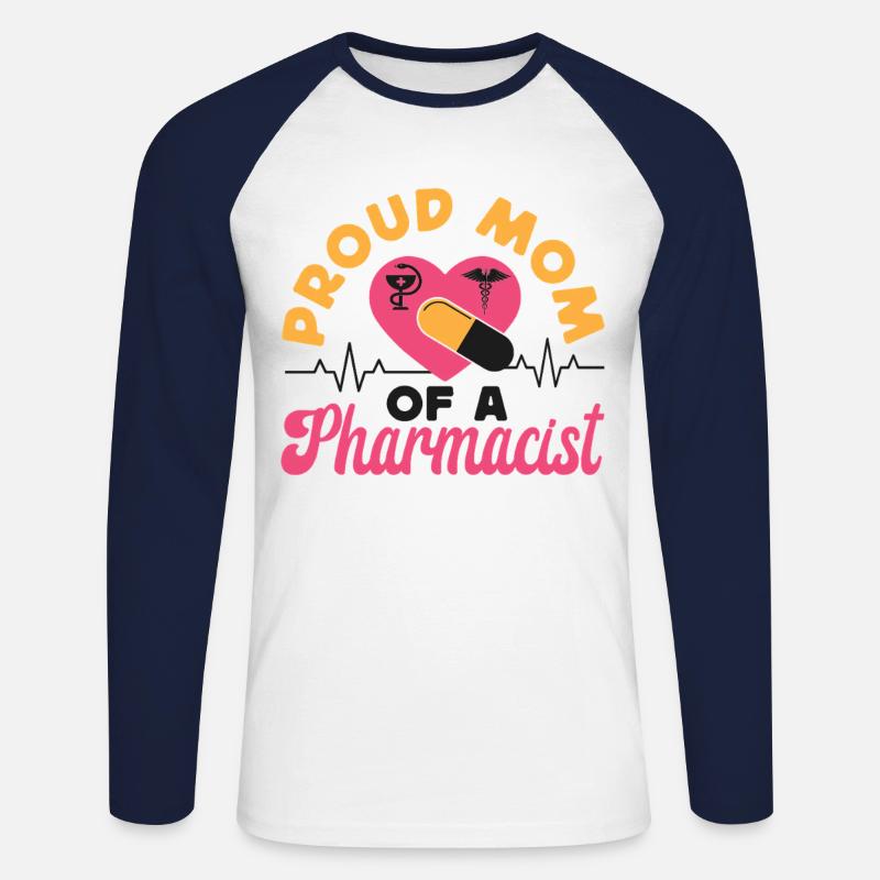 Pharmacy Tech Technician - Unisex Baseballshirt langarm - Weiß/Navy
