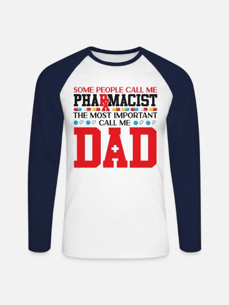 Pharmacy Tech Technician - Unisex Baseballshirt langarm - Weiß/Navy