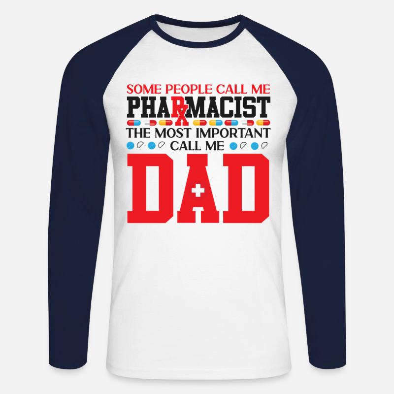 Pharmacy Tech Technician - Unisex Long Sleeve Baseball T-Shirt - white/navy