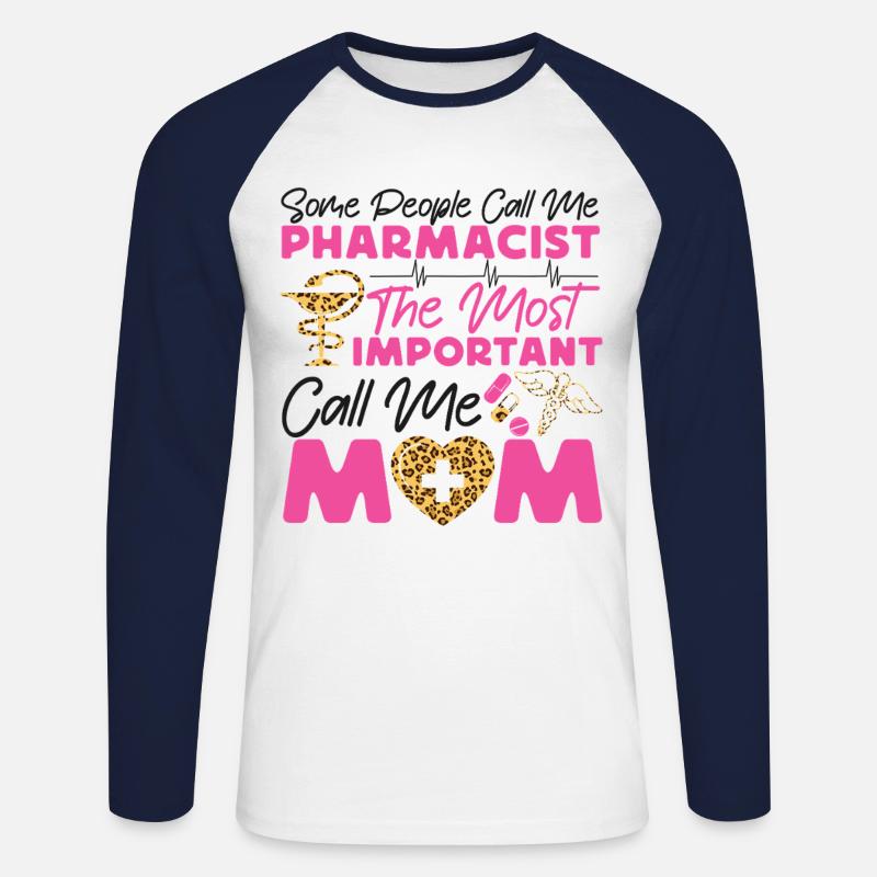 Pharmacy Tech Technician - Unisex Baseballshirt langarm - Weiß/Navy