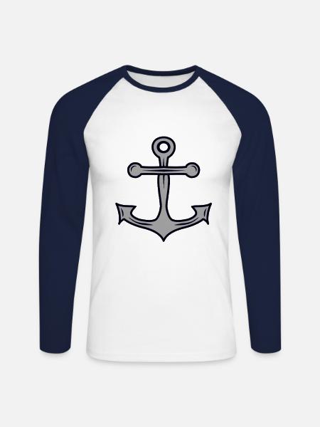 Anchor Seafaring Seebaer Coast - Unisex Long Sleeve Baseball T-Shirt - white/navy
