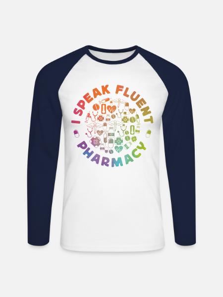 Pharmacy Tech Technician - Unisex Long Sleeve Baseball T-Shirt - white/navy