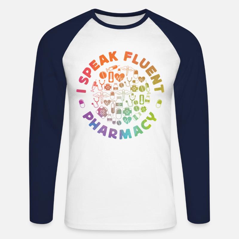 Pharmacy Tech Technician - Unisex Baseballshirt langarm - Weiß/Navy