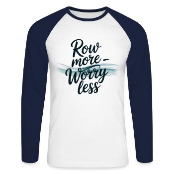 Canoe Accessories Canoe Rowing Motif Paddle - Unisex Long Sleeve Baseball T-Shirt - white/navy - Front - Nik (191cm)