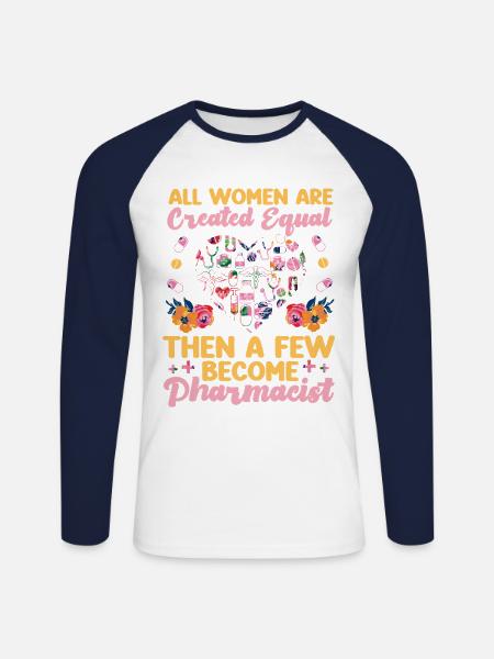Pharmacy Tech Technician - Unisex Long Sleeve Baseball T-Shirt - white/navy