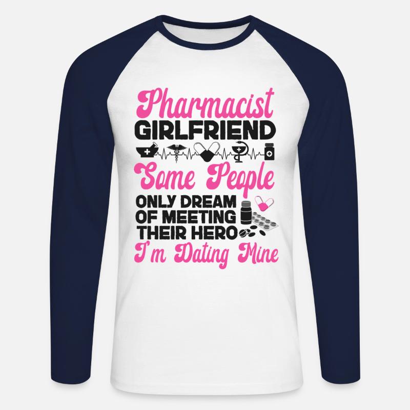 Pharmacy Tech Technician - Unisex Long Sleeve Baseball T-Shirt - white/navy